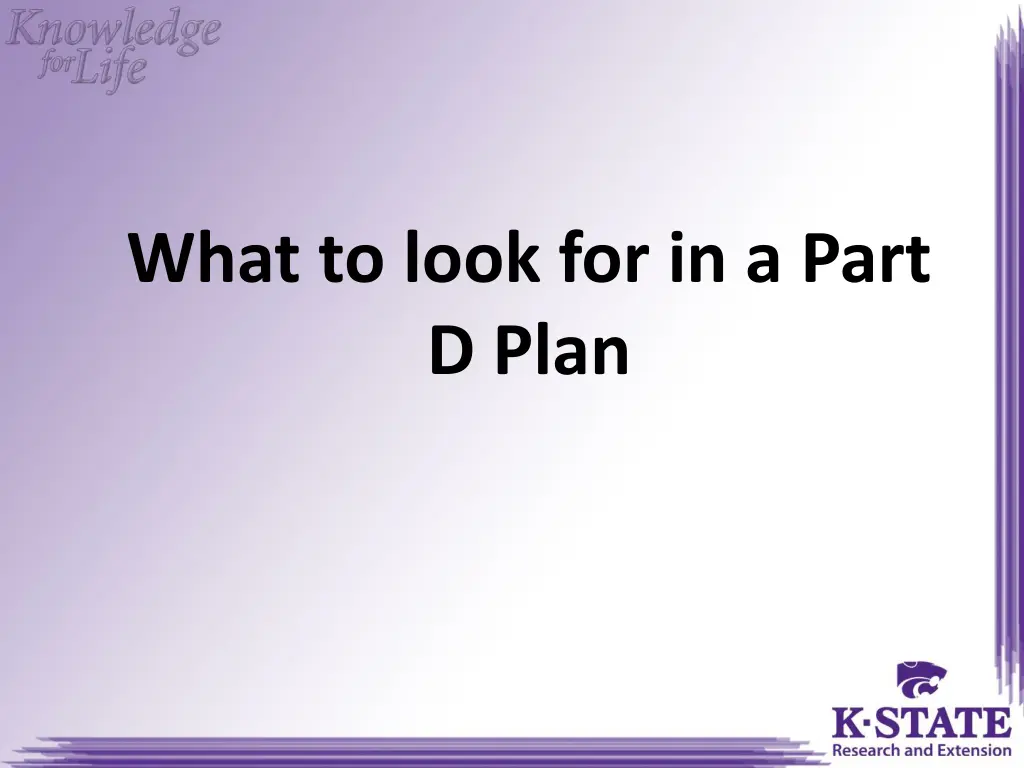 what to look for in a part d plan