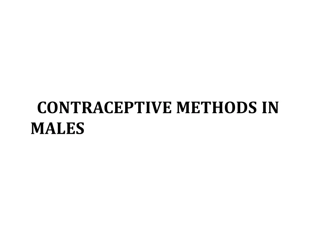 contraceptive methods in males