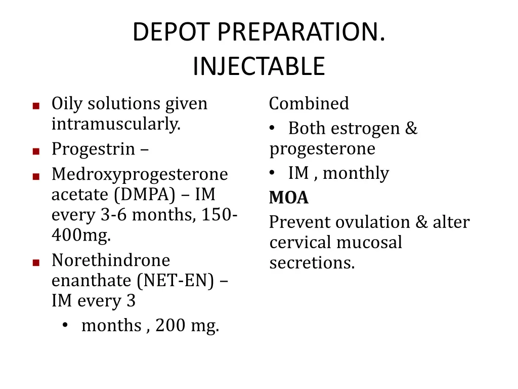 depot preparation injectable