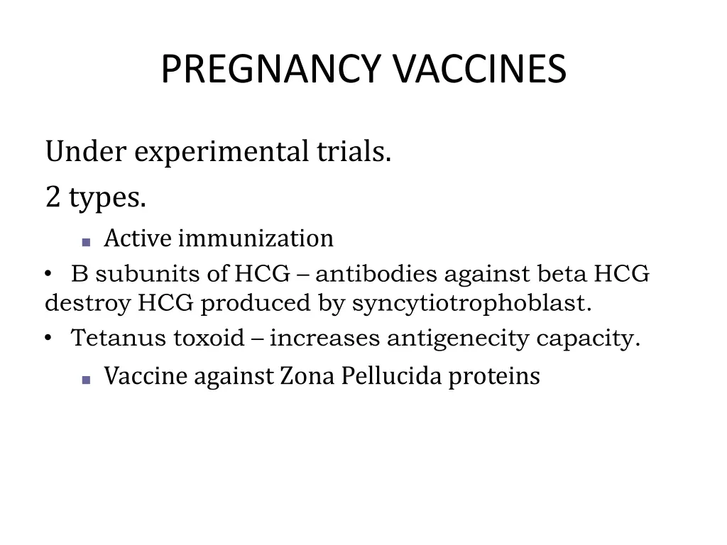pregnancy vaccines