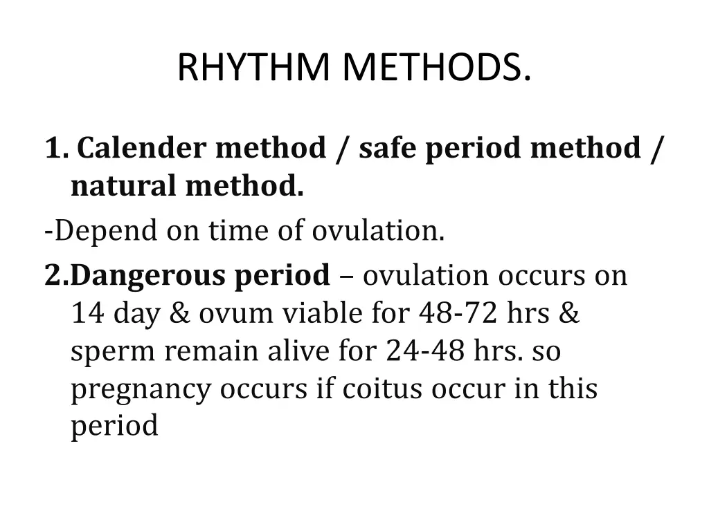 rhythm methods