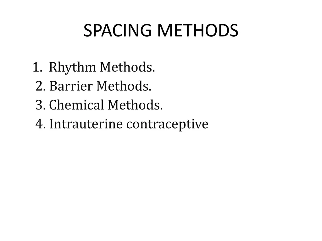 spacing methods