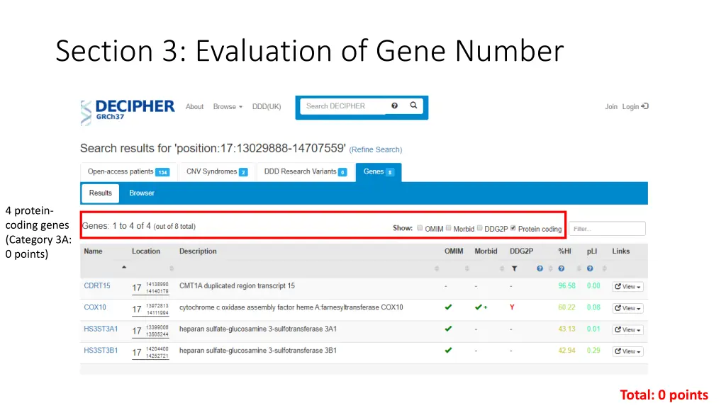section 3 evaluation of gene number