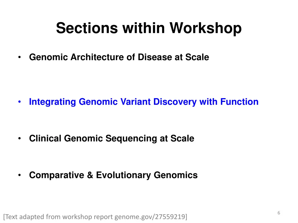sections within workshop