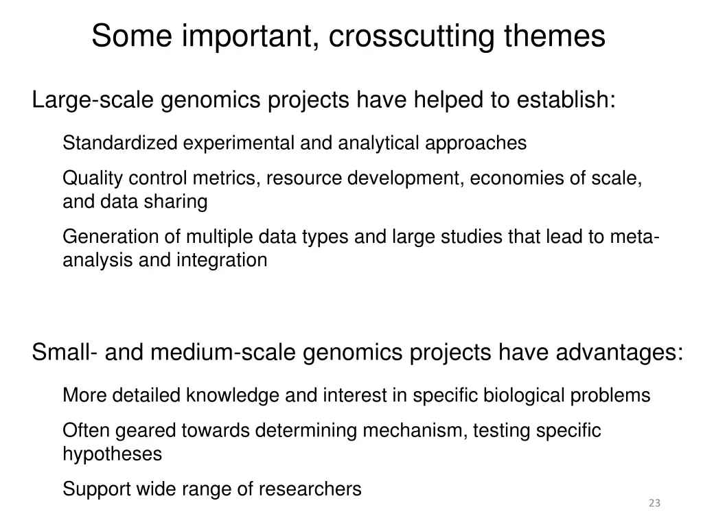some important crosscutting themes 1