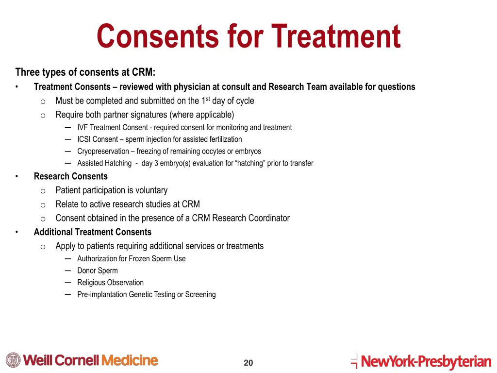 consents for treatment