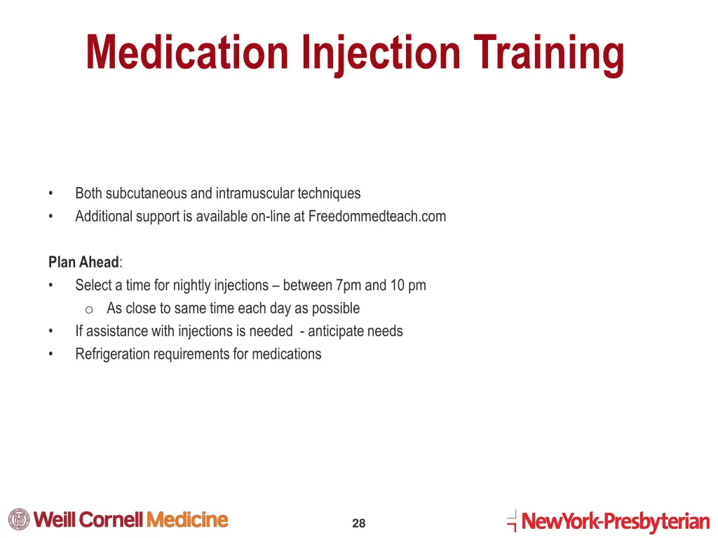 medication injection training