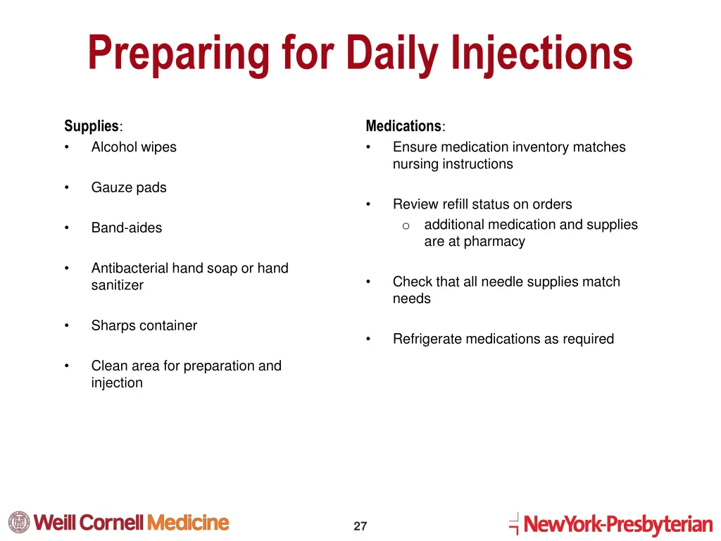 preparing for daily injections