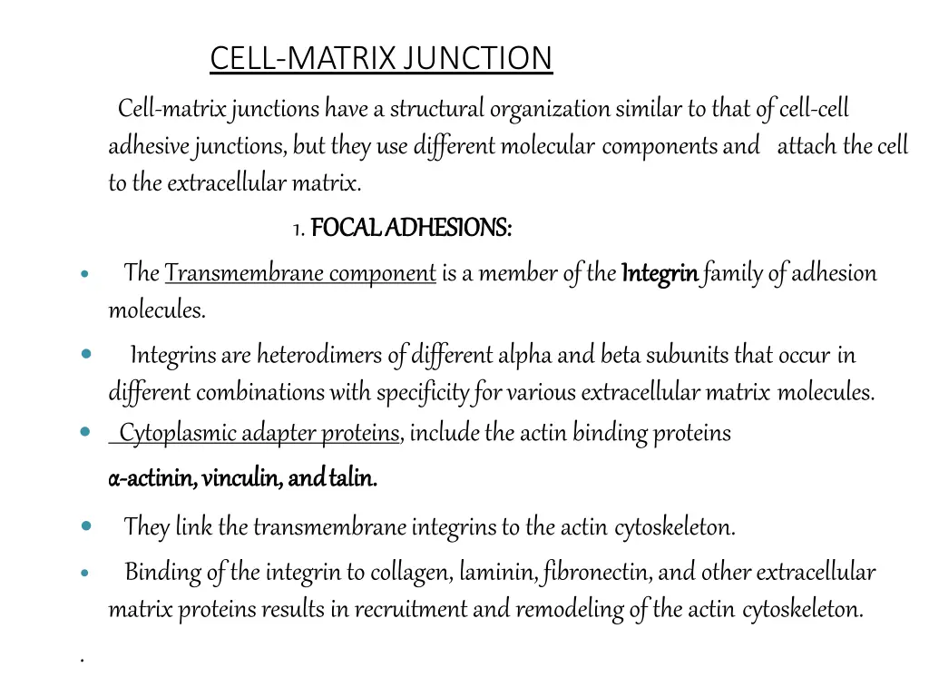 cell matrix junction