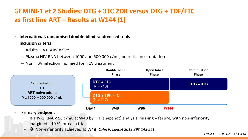 gemini 1 et 2 studies dtg 3tc 2dr versus