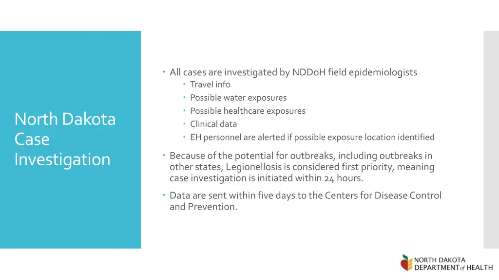 all cases are investigated by nddoh field
