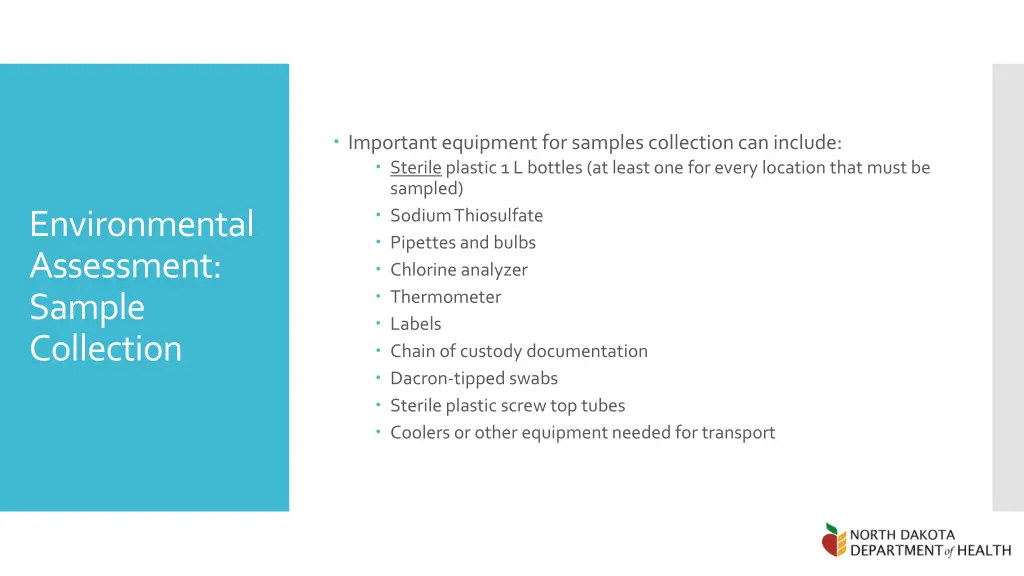 important equipment for samples collection