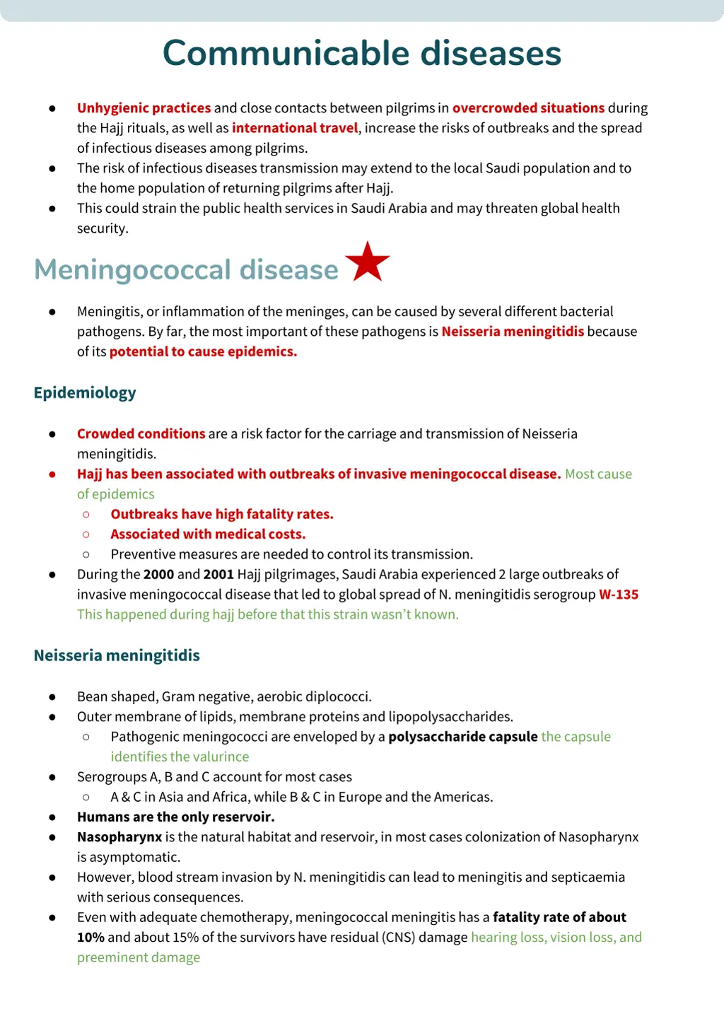 communicable diseases