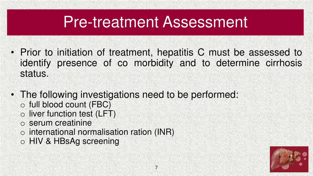 pre treatment assessment
