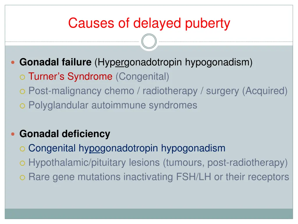 causes of delayed puberty