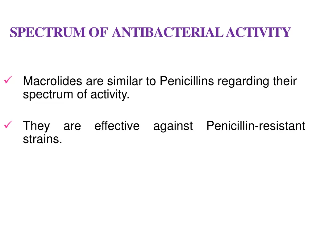 spectrum of antibacterialactivity