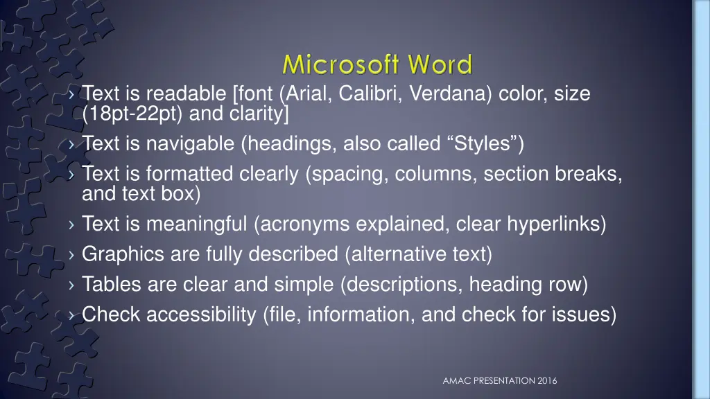 text is readable font arial calibri verdana color
