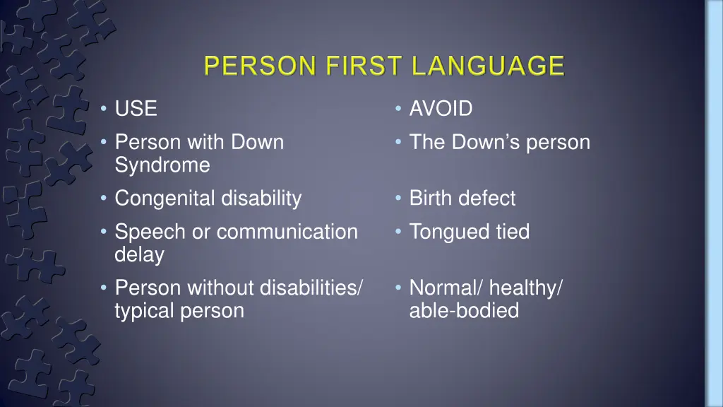 use person with down syndrome congenital