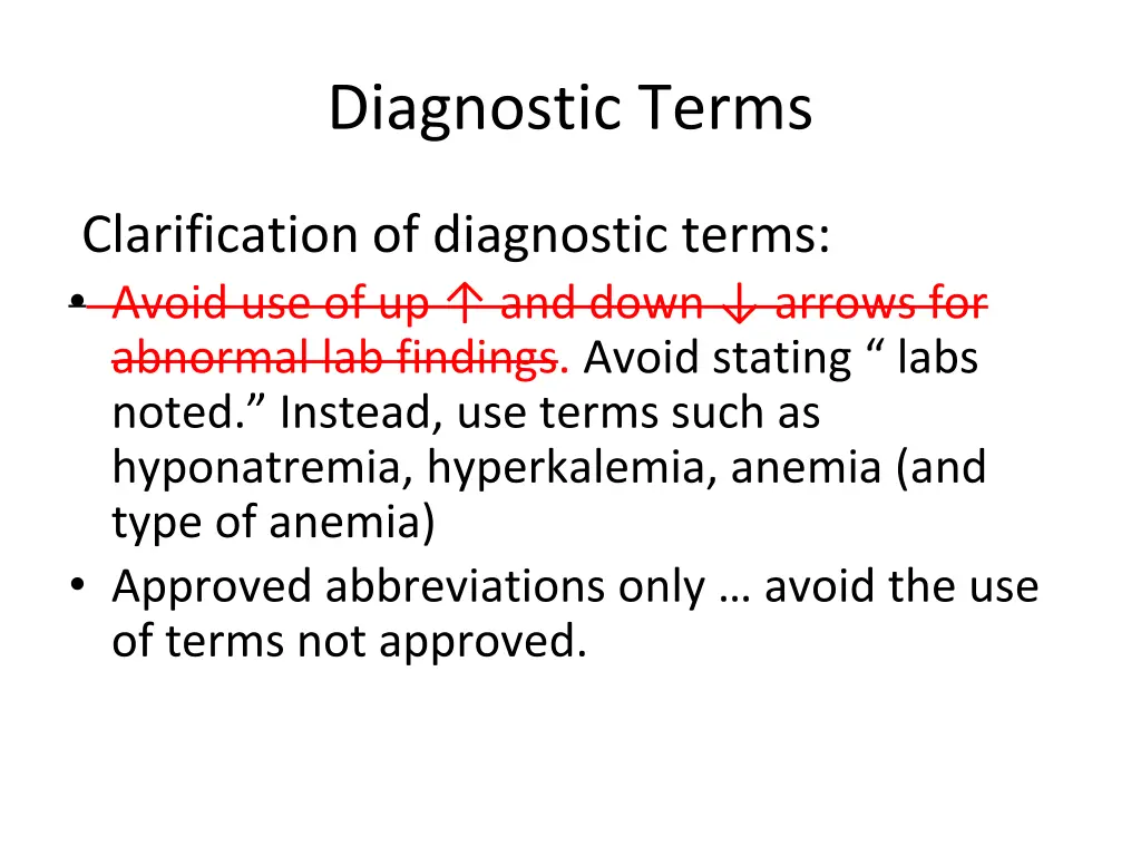 diagnostic terms