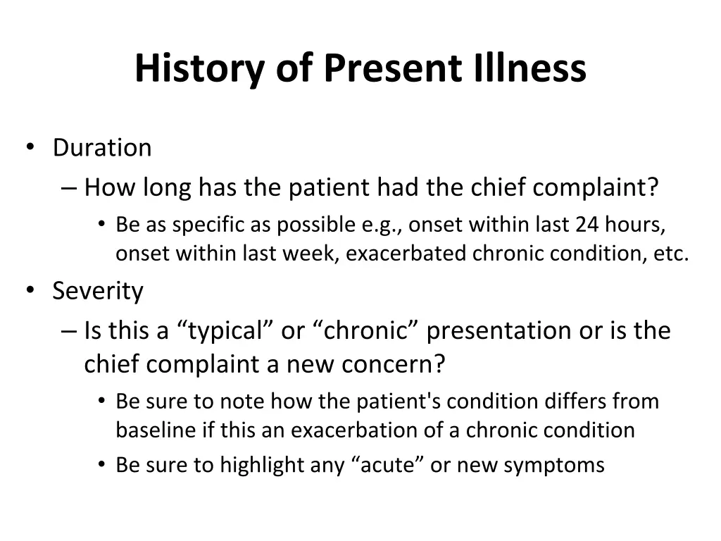 history of present illness