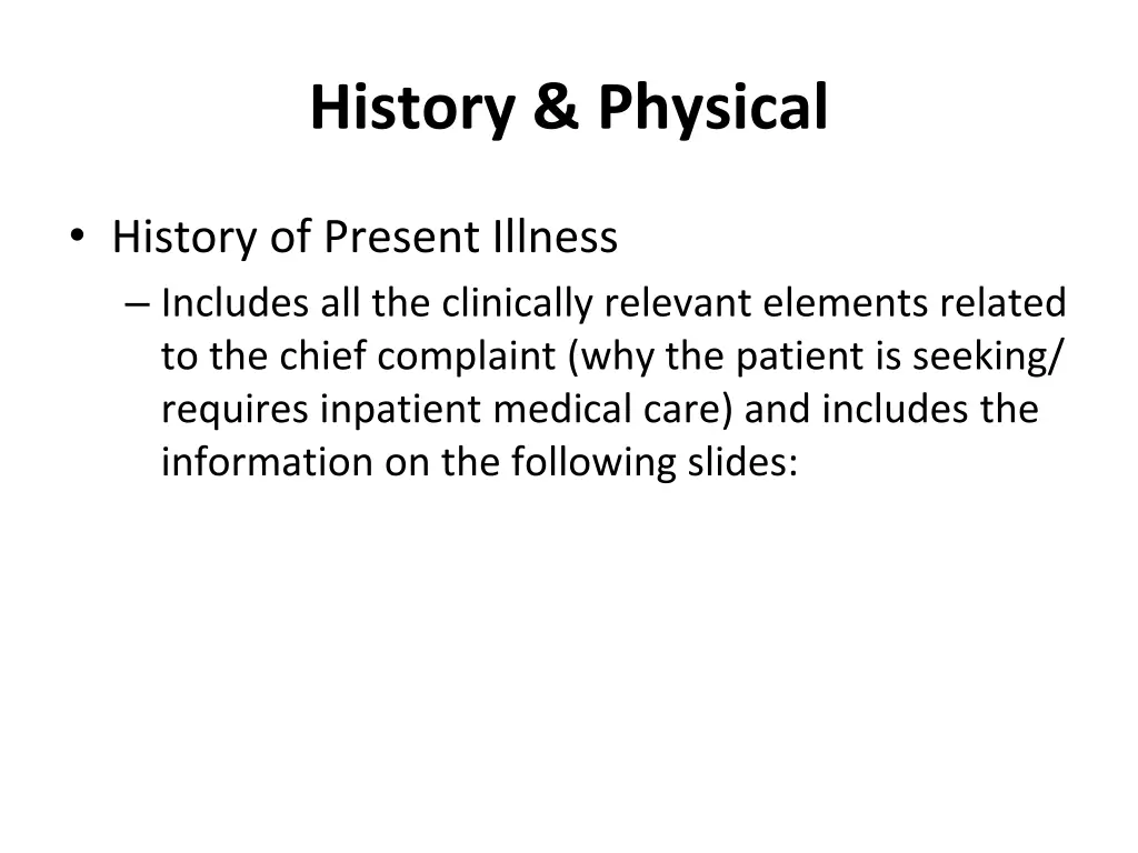 history physical 1
