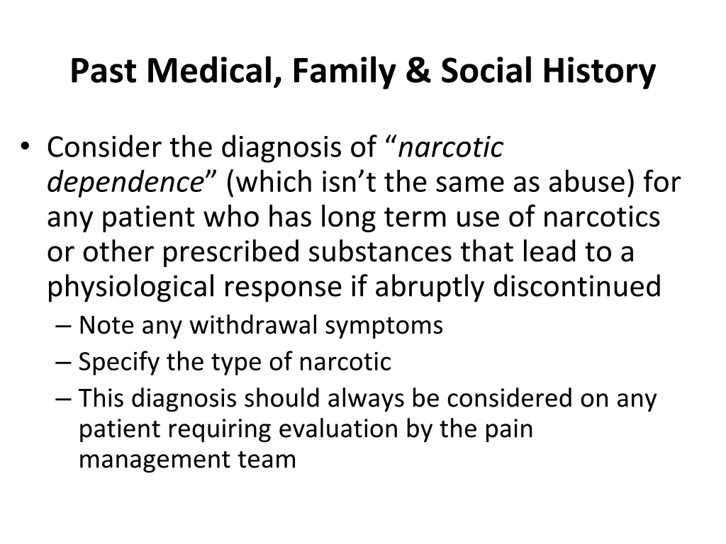 past medical family social history 1