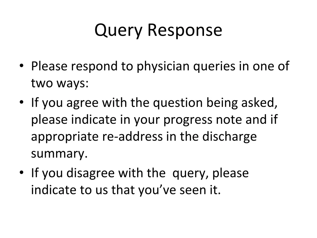 query response