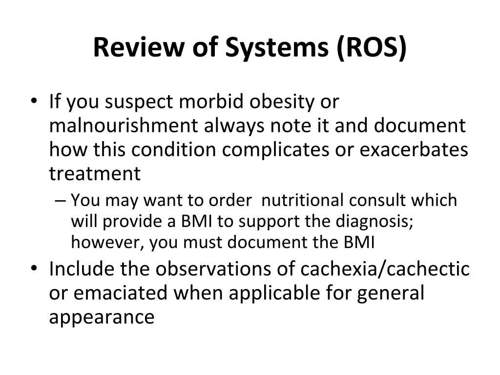 review of systems ros