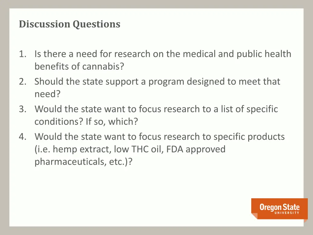 discussion questions