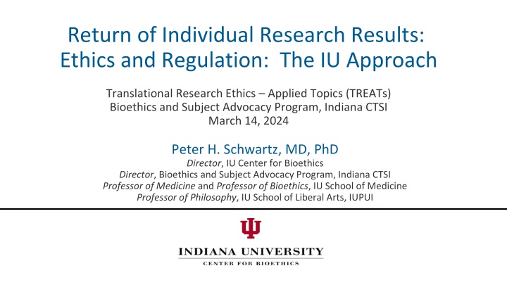 return of individual research results ethics