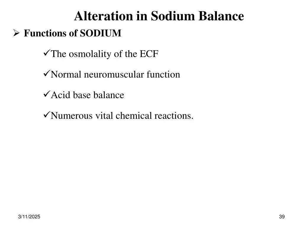 alteration in sodium balance functions of sodium