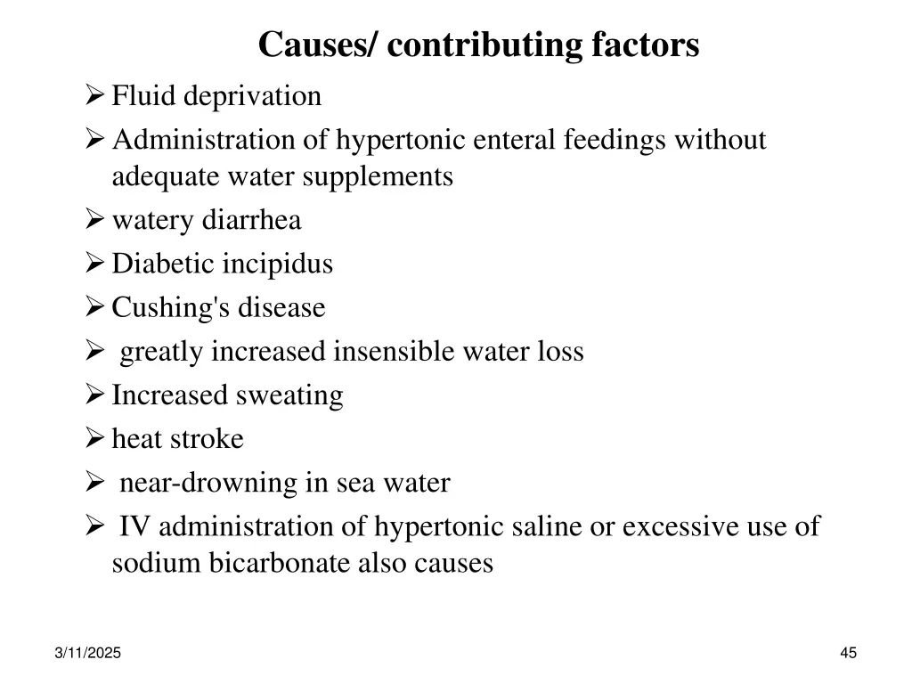 causes contributing factors fluid deprivation