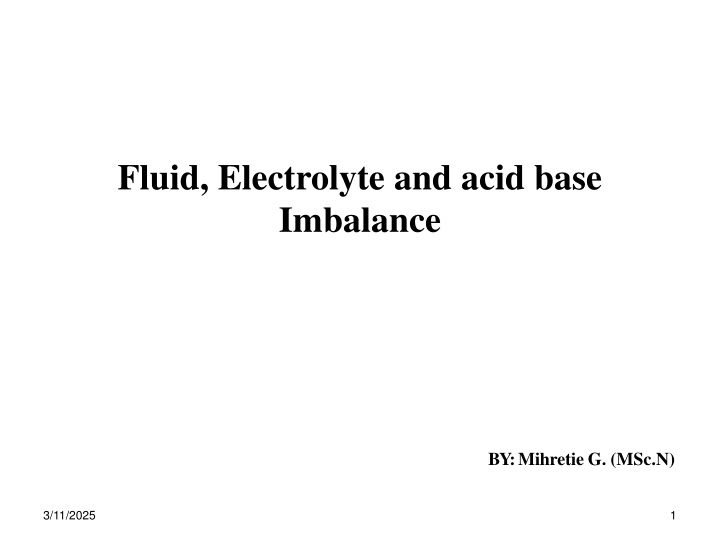fluid electrolyte and acid base imbalance