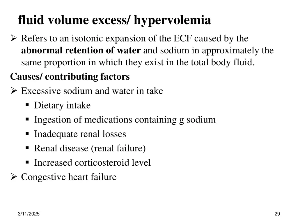 fluid volume excess hypervolemia