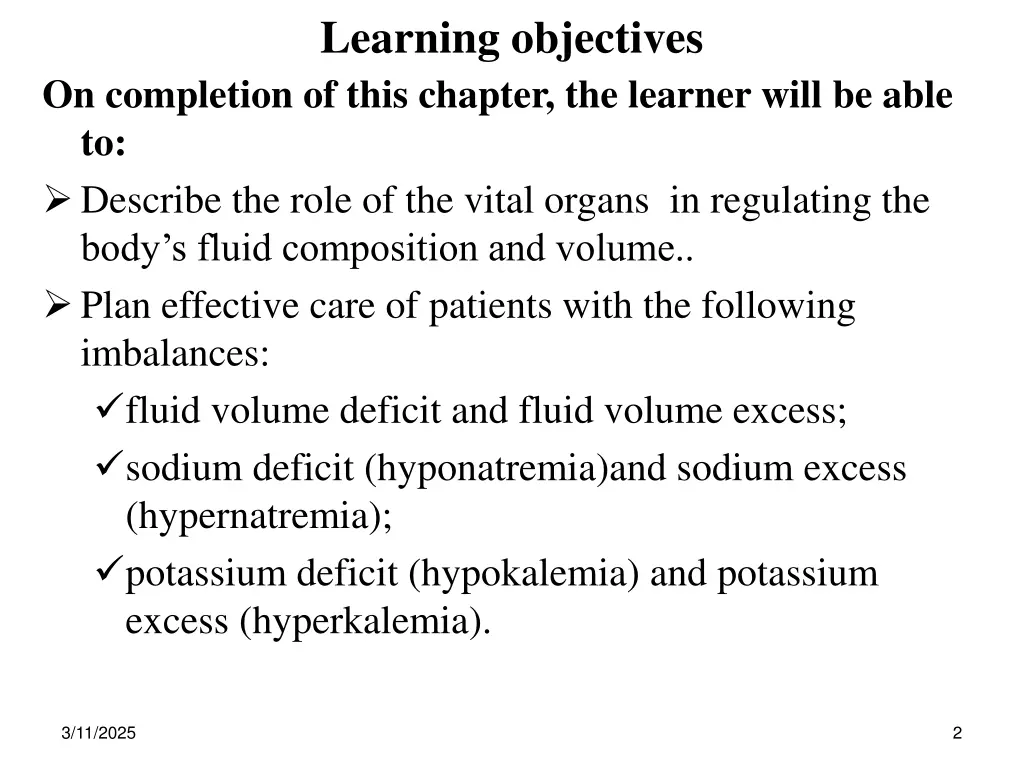 learning objectives