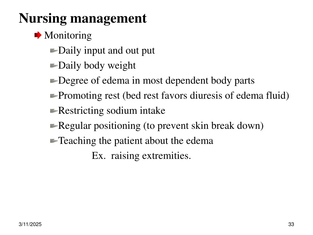 nursing management monitoring daily input