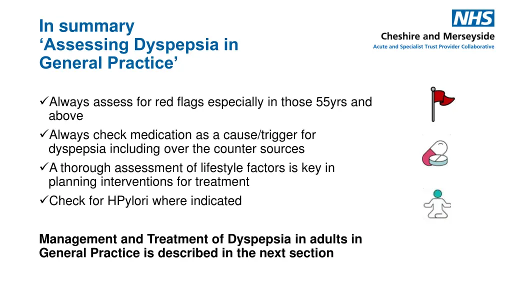 in summary assessing dyspepsia in general practice