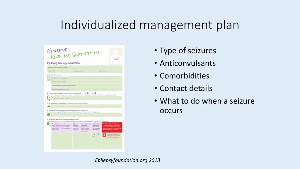individualized management plan