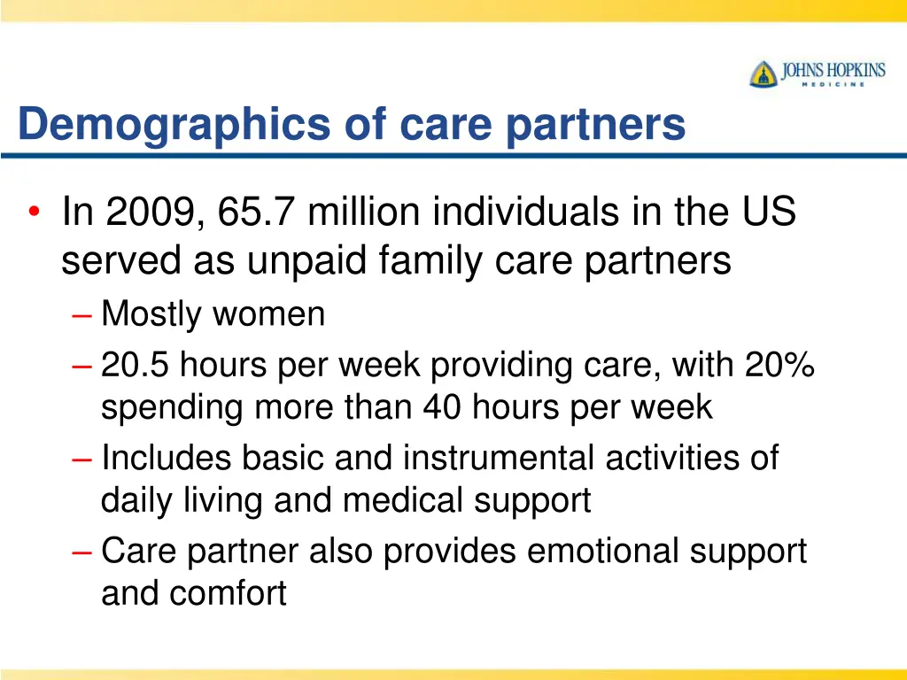 demographics of care partners