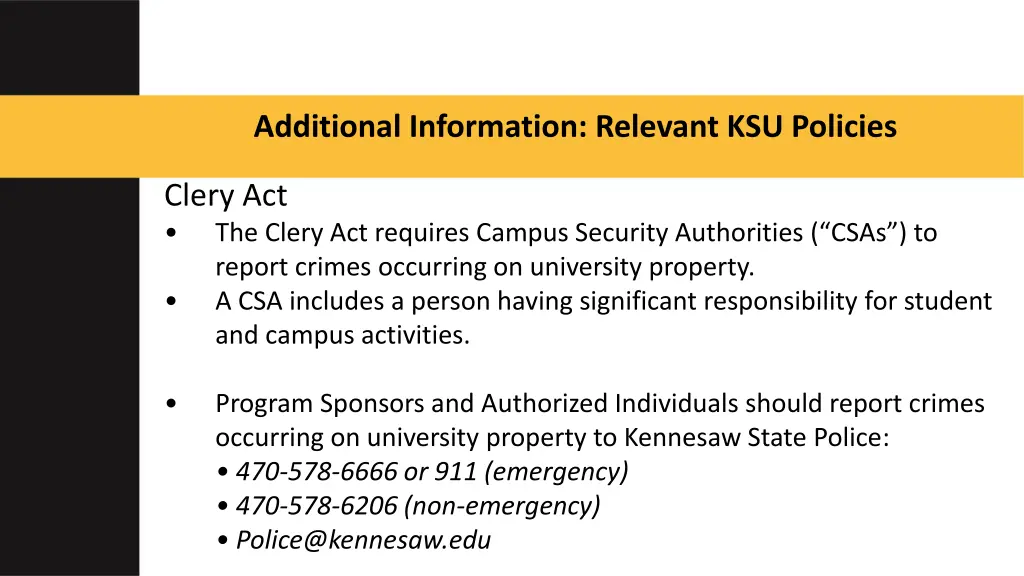 additional information relevant ksu policies 2