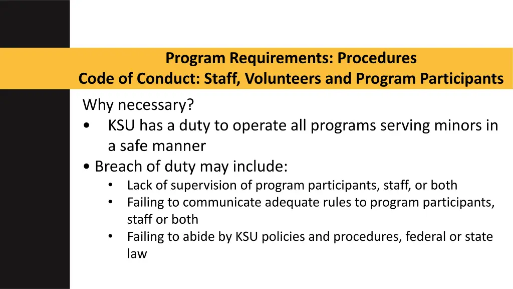 program requirements procedures code of conduct 2