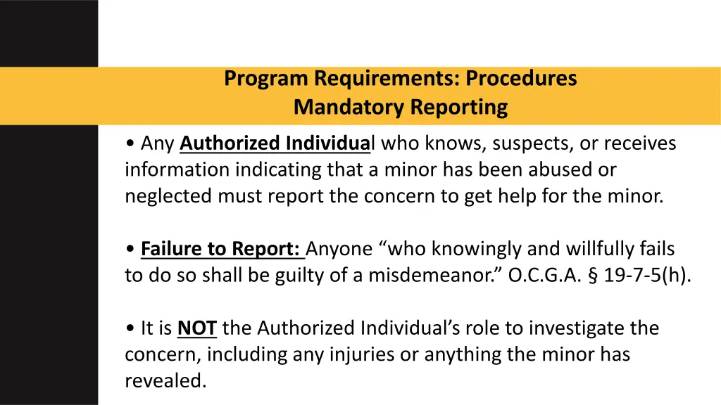 program requirements procedures mandatory 3