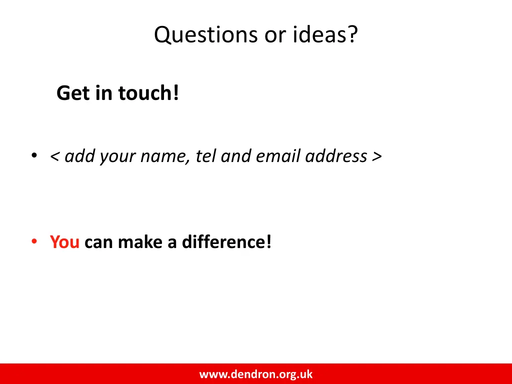 questions or ideas