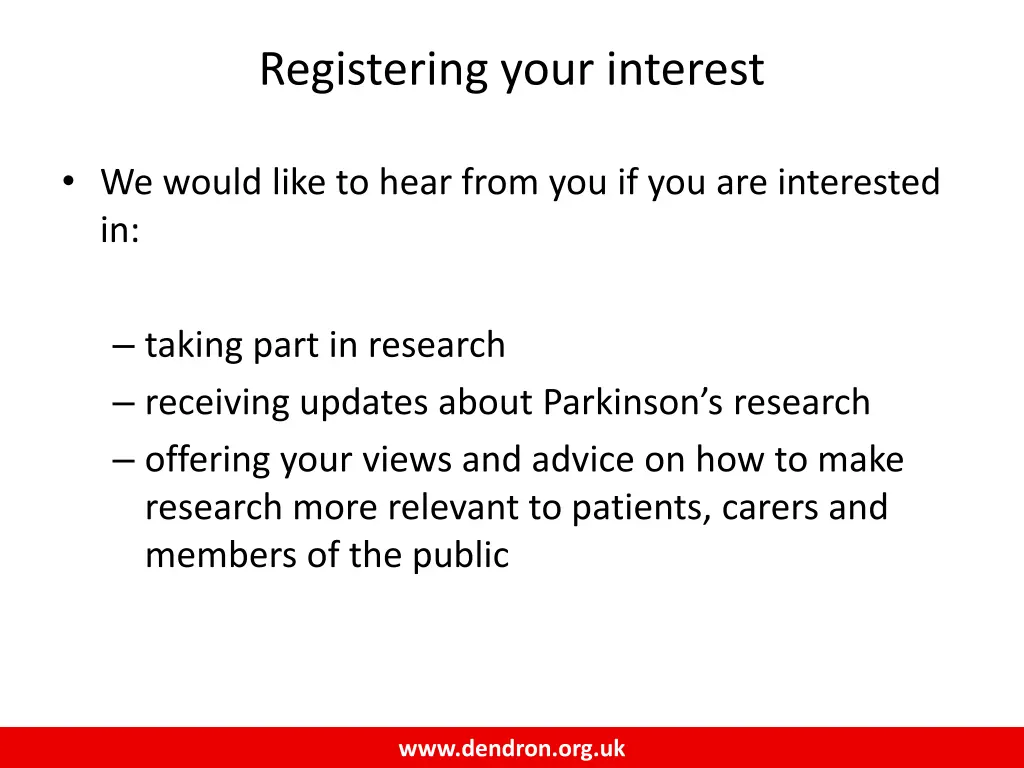 registering your interest