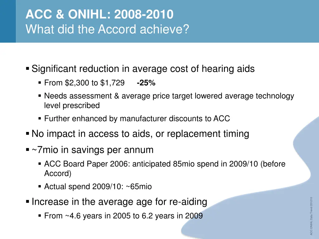 acc onihl 2008 2010 what did the accord achieve