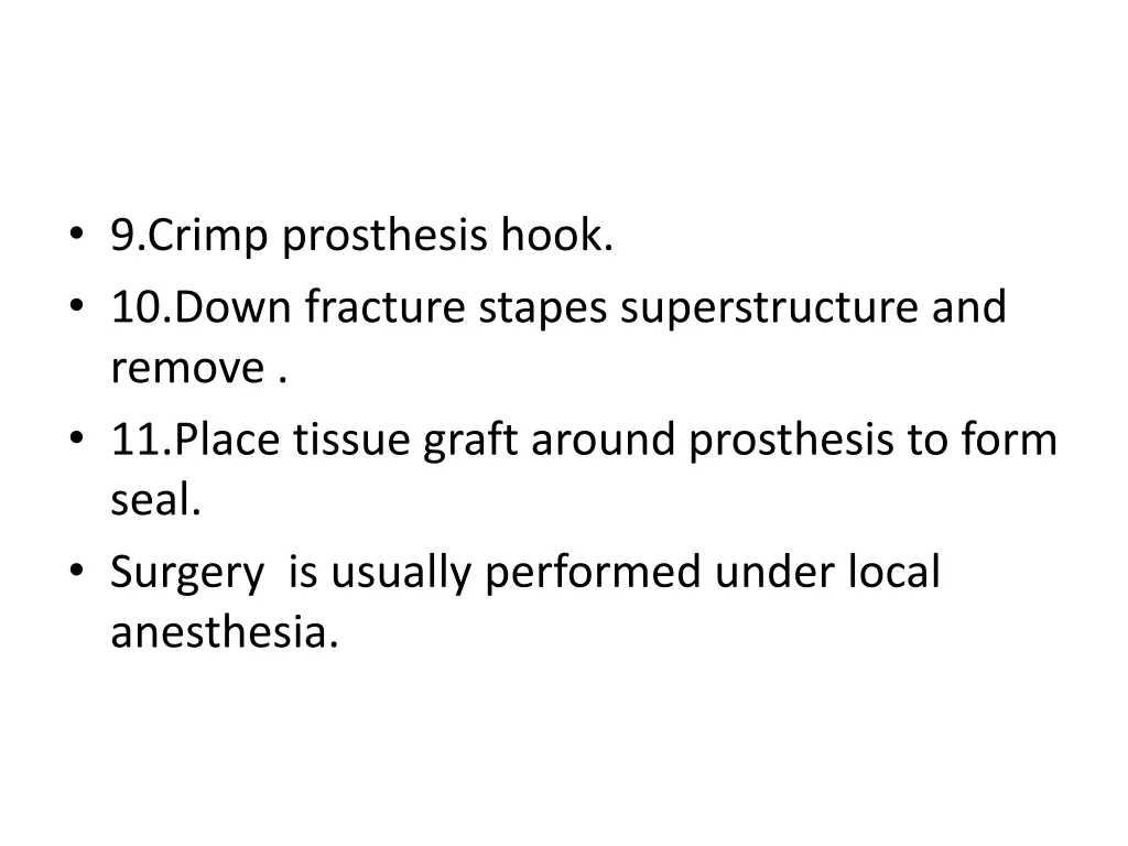 9 crimp prosthesis hook 10 down fracture stapes