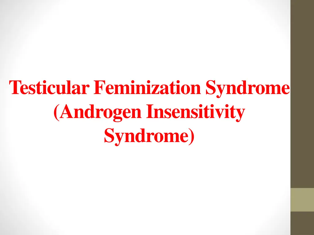 testicular feminization syndrome androgen