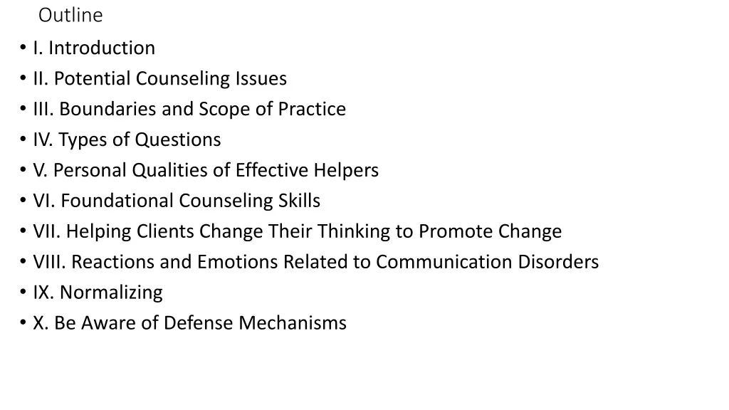 outline i introduction ii potential counseling 1