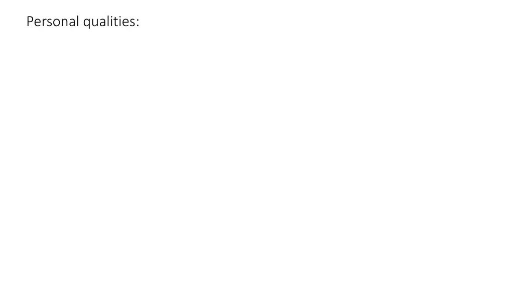 personal qualities