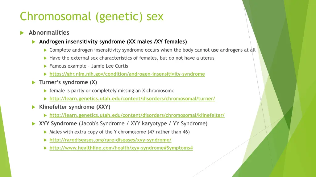chromosomal genetic sex 1